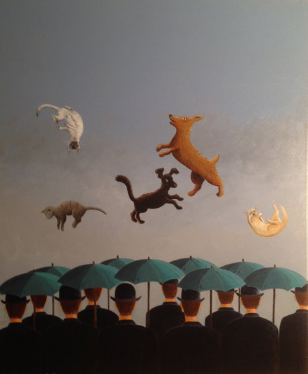 it's raining cats and dogs  ( 59 X 72) 300 euros ( VENDU)